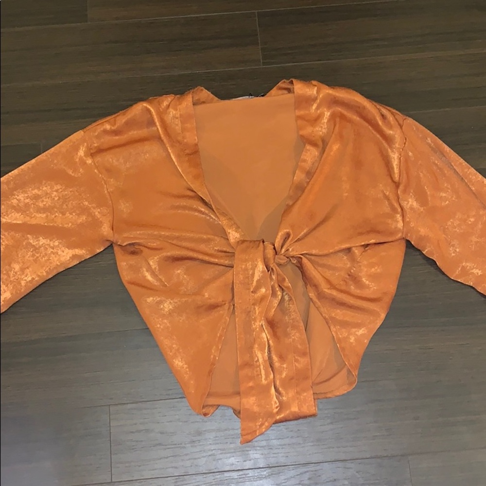 Orange satin top